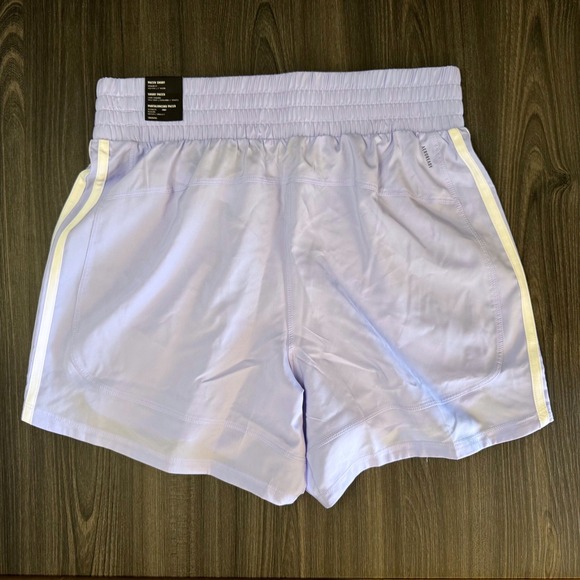 ADIDAS Pacer Shorts3 Stripe - 5" inseam - NWT - Lavender Purple Spring- M - Picture 2 of 4